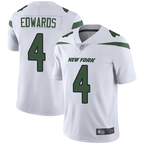 New York Jets Limited White Youth Lac Edwards Road Jersey NFL Football #4 Vapor Untouchable